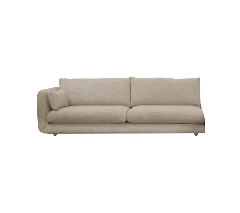 Bloom 3-seater sofa module, right with teak legs