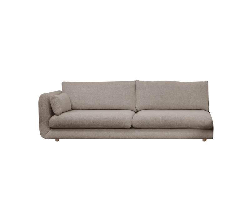 Bloom 3-seater sofa module, right with teak legs