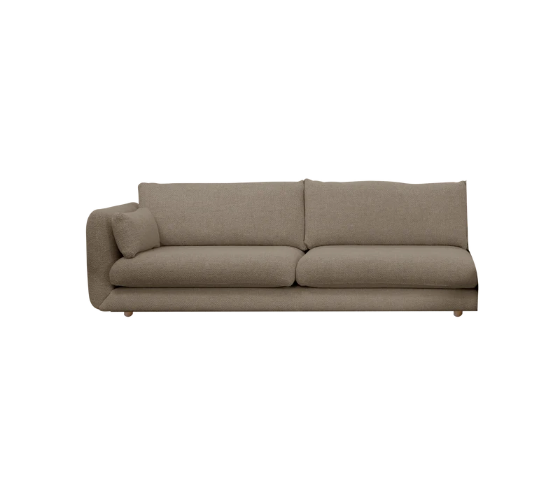 Bloom 3-seater sofa module, right with teak legs