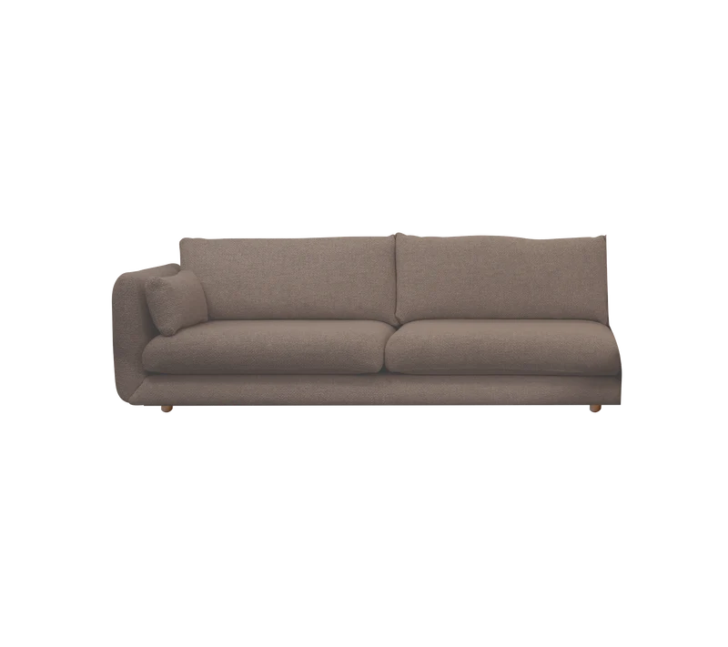 Bloom 3-seater sofa module, right with teak legs