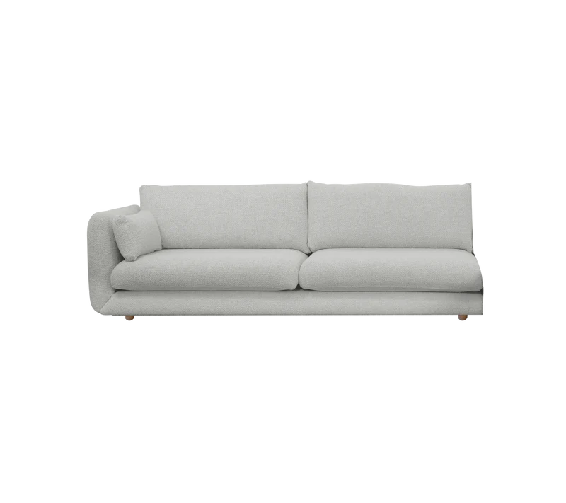 Bloom 3-seater sofa module, right with teak legs