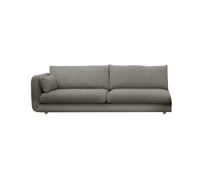 Bloom 3-seater sofa module, right with teak legs