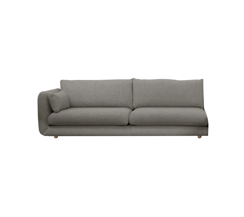 Bloom 3-seater sofa module, right with teak legs