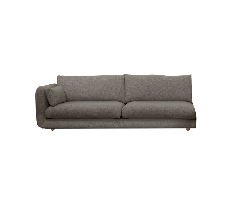 Bloom 3-seater sofa module, right with teak legs