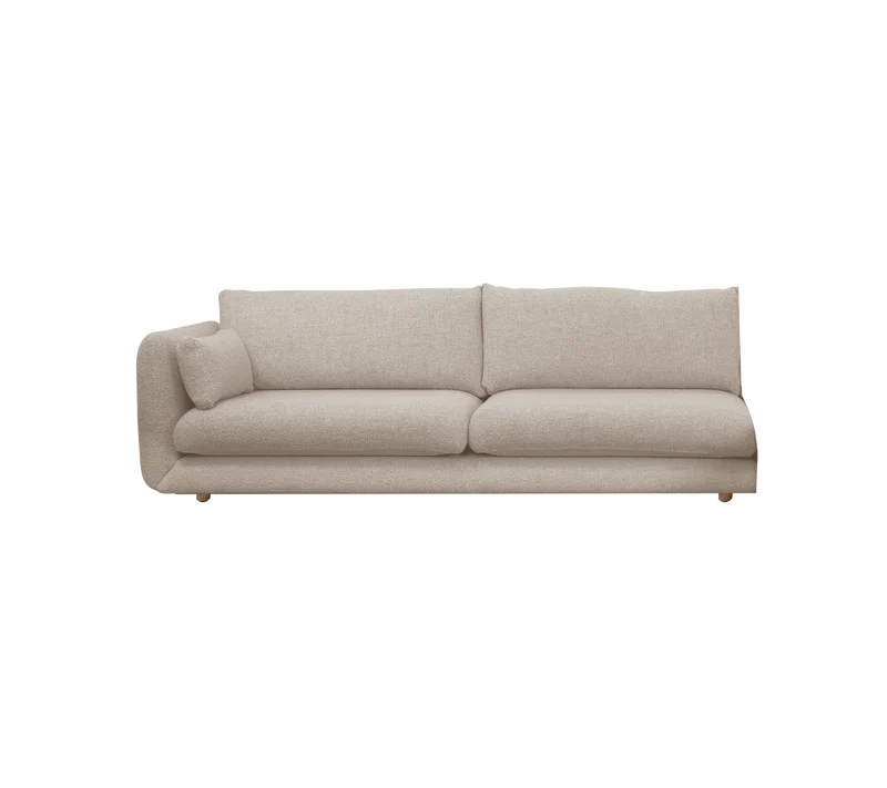 Bloom 3-seater sofa module, right with teak legs