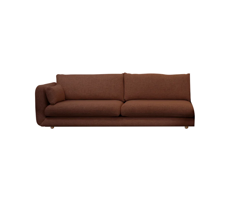 Bloom 3-seater sofa module, right with teak legs