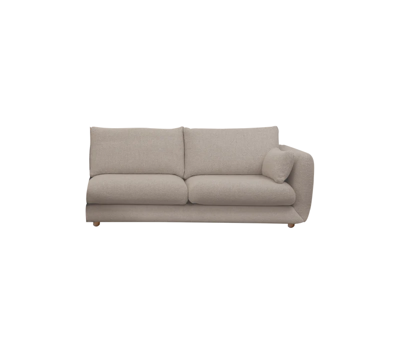 Bloom 2-seater sofa module, left with teak legs
