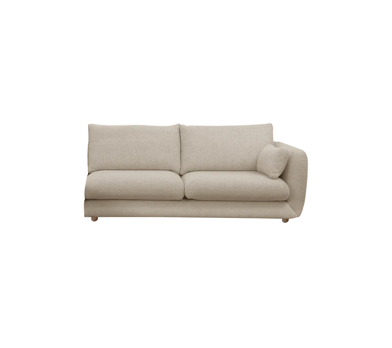Bloom 2-seater sofa module, left with teak legs