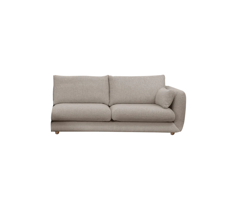 Bloom 2-seater sofa module, left with teak legs