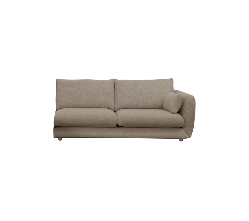 Bloom 2-seater sofa module, left with teak legs