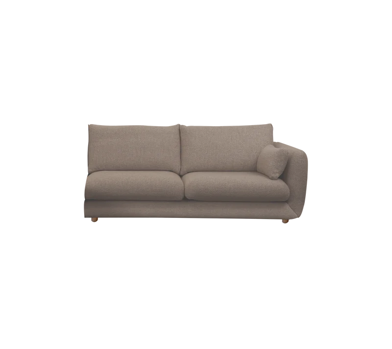 Bloom 2-seater sofa module, left with teak legs