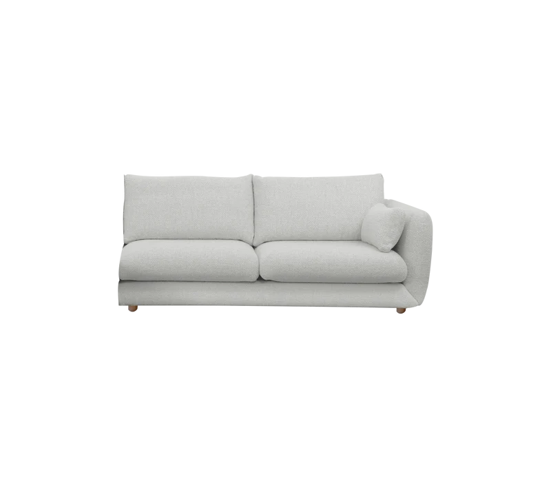 Bloom 2-seater sofa module, left with teak legs