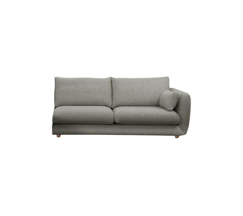 Bloom 2-seater sofa module, left with teak legs