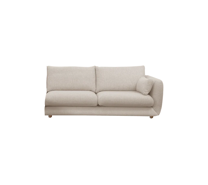Bloom 2-seater sofa module, left with teak legs