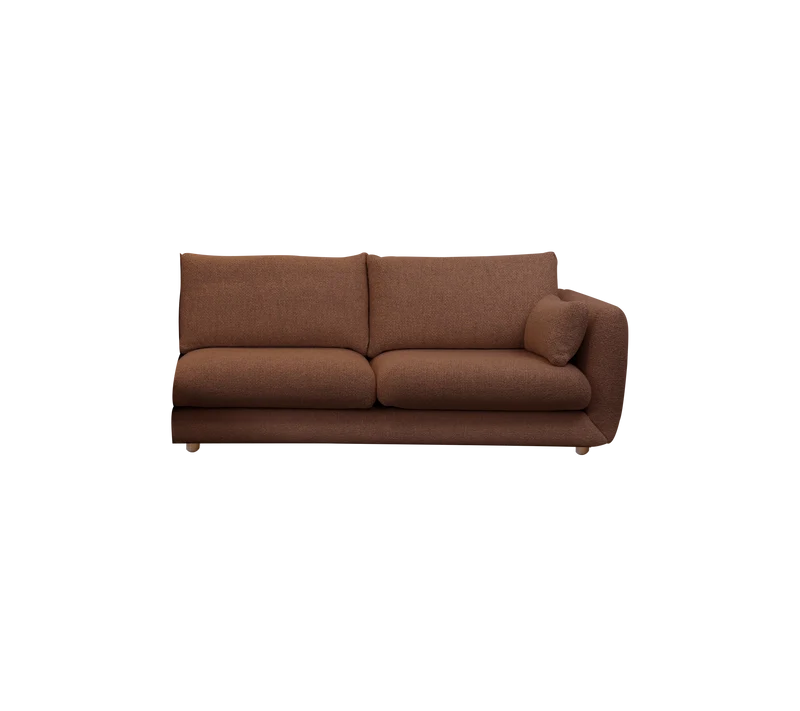 Bloom 2-seater sofa module, left with teak legs