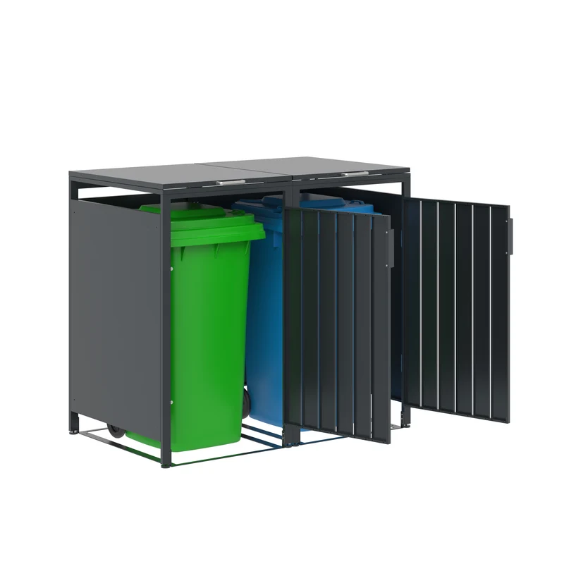 Garden Impressions containerbox BinPort dubbel - 136x80x118 cm - carbon black