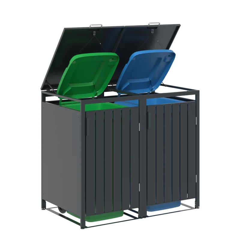 Garden Impressions containerbox BinPort dubbel - 136x80x118 cm - carbon black
