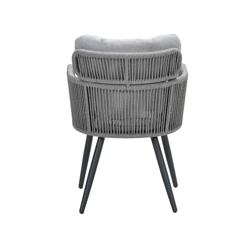 Linares XL dining tuinstoel - carbon black - rope grijs zand - valley sand - Antraciet