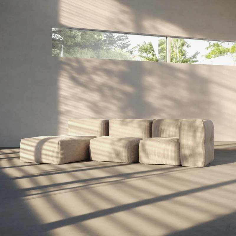 Soft Sofa Indoor - 3 Seater w/ Lounger