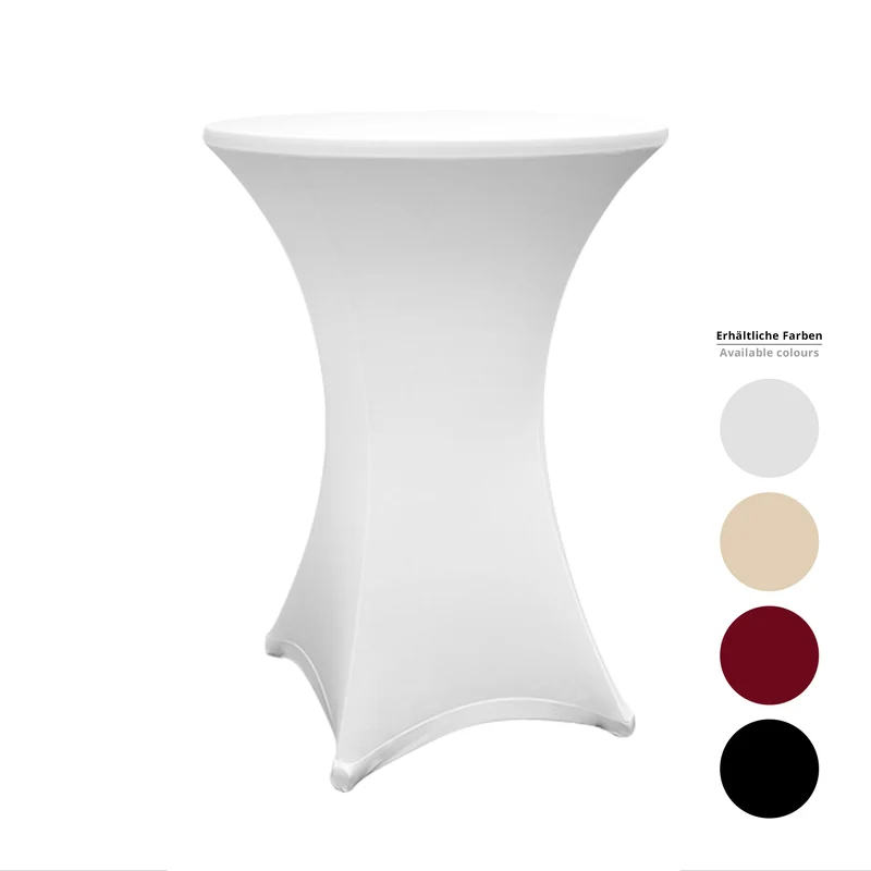 LUMALAND Stehtischhusse - Tisch Bezug - Husse - Ø 80-85 cm - Weiß - 2er-Set