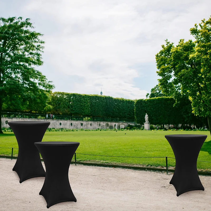 LUMALAND Stehtischhusse - Tisch Bezug - Husse - Ø 80-85 cm - Schwarz - 10er-Set