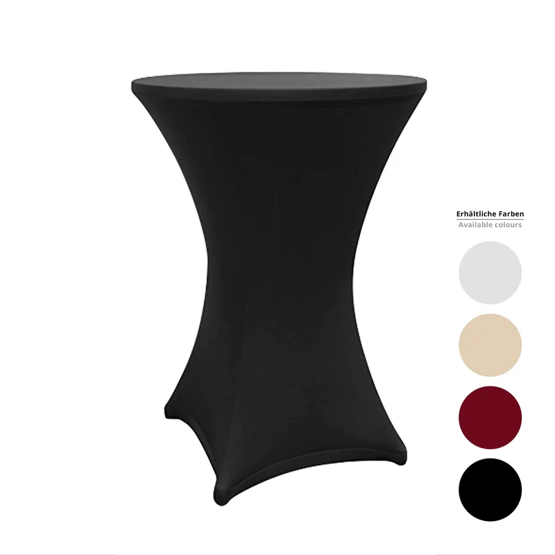 LUMALAND Stehtischhusse - Tisch Bezug - Husse - Ø 80-85 cm - Schwarz - 10er-Set