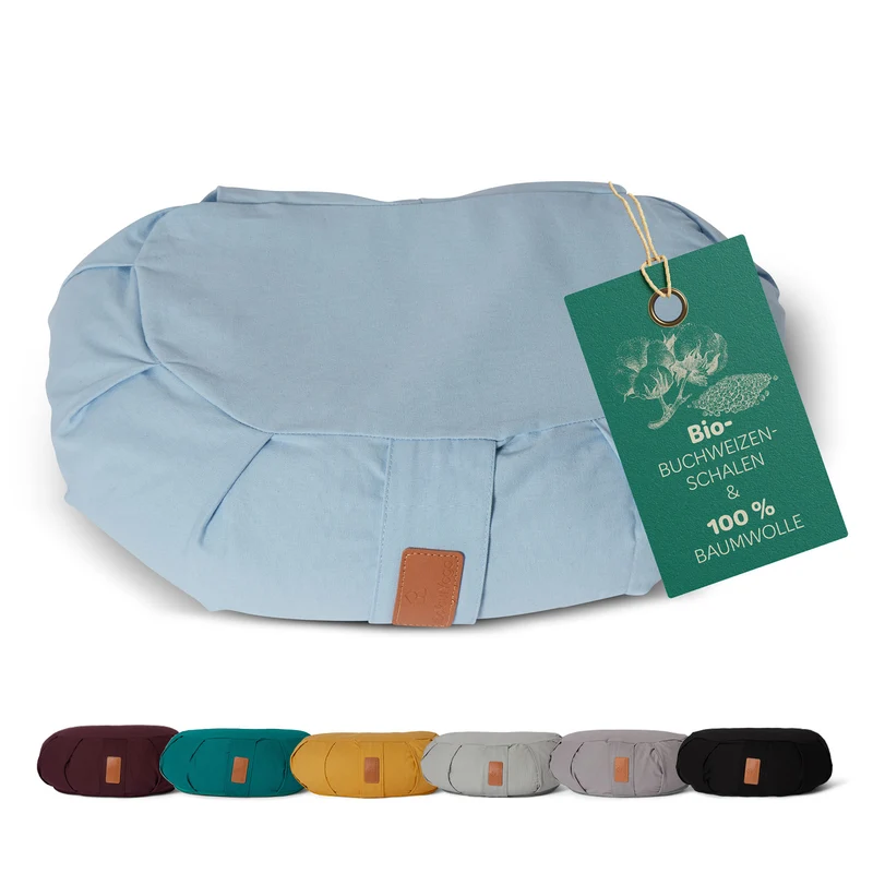 #DoYourYoga Yoga-Kissen Ganesh - gefüllt mit Bio-Buchweizenschalen - Halbmond 45 x 30 x 14 cm - Lavendel