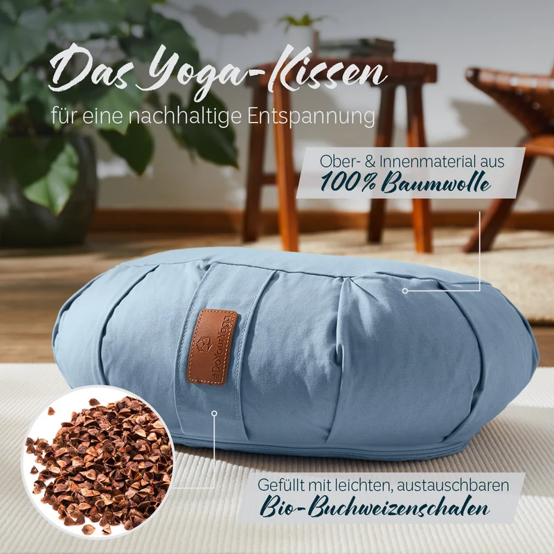 #DoYourYoga Yoga-Kissen Ganesh - gefüllt mit Bio-Buchweizenschalen - Halbmond 45 x 30 x 14 cm - Lavendel