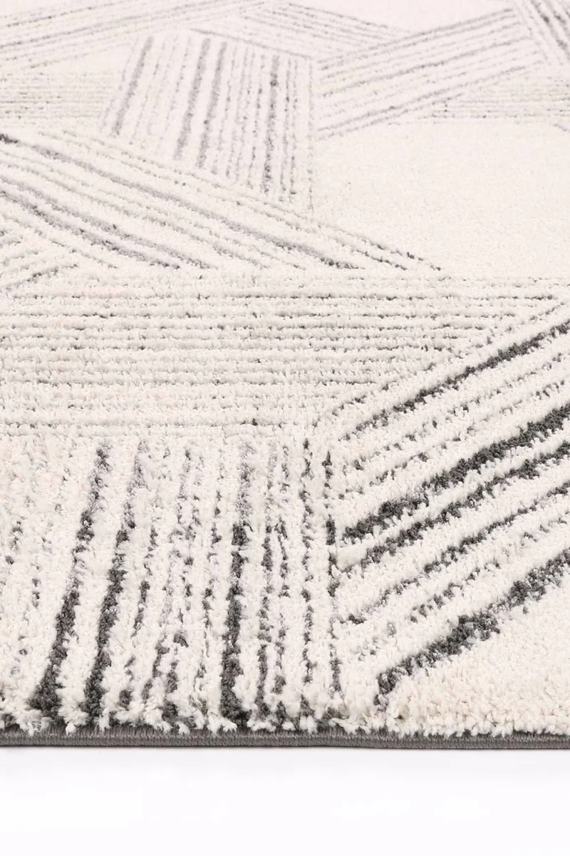 Light Grey Geometric Rug