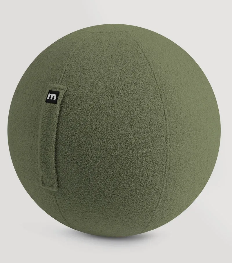 Sitzball mit Teddy Bouclé Stoffbezug 'Der Runde'