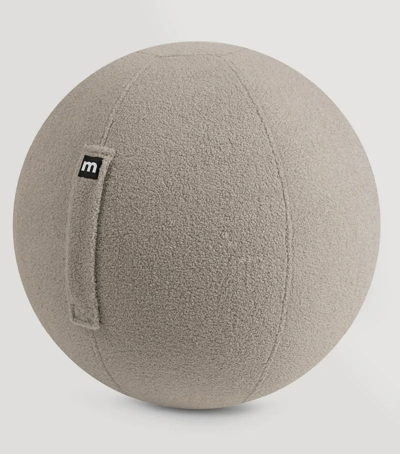 Sitzball mit Teddy Bouclé Stoffbezug 'Der Runde'