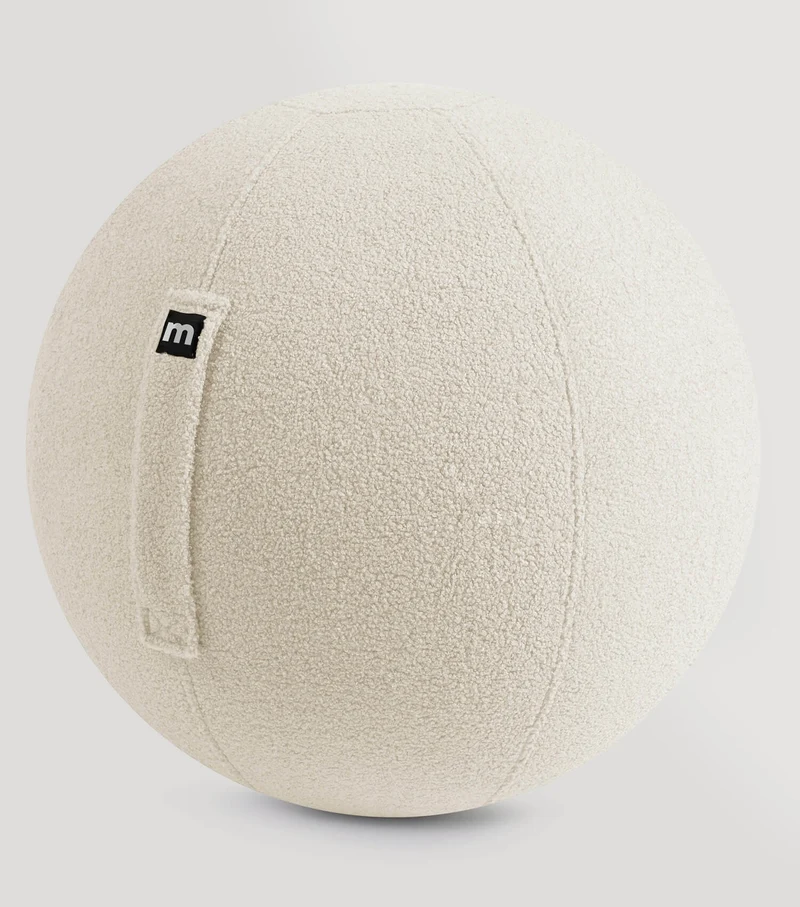 Sitzball mit Teddy Bouclé Stoffbezug 'Der Runde'