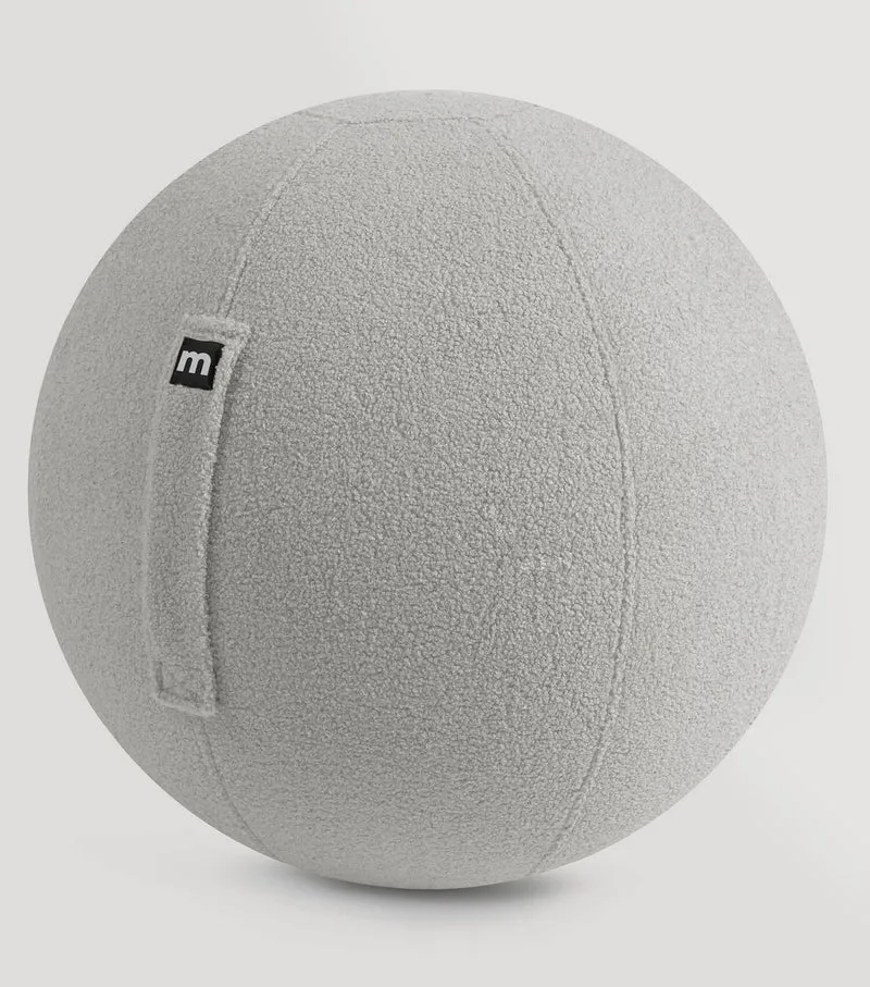 Sitzball mit Teddy Bouclé Stoffbezug 'Der Runde'