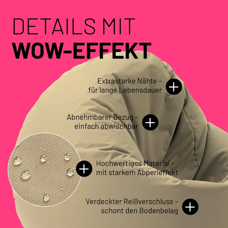 Runder Sitzsack 2 in 1