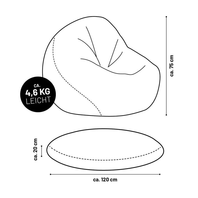 Sitzsack Rund 2 in 1 Interior line