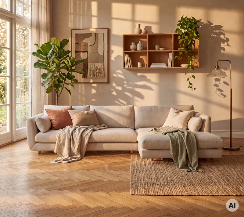 Bloom 2-seater sofa module, right with teak legs