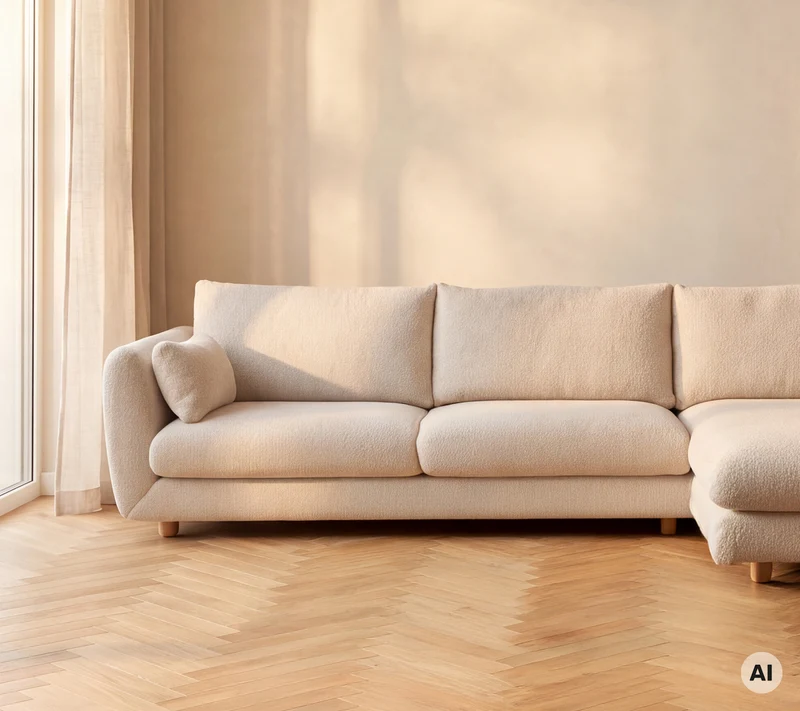 Bloom 2-seater sofa module, right with teak legs
