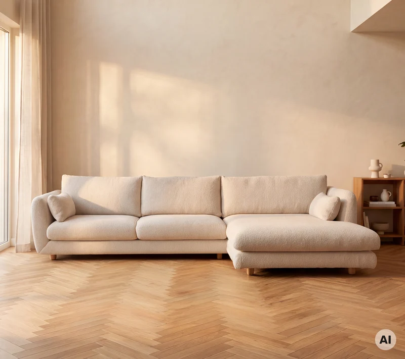 Bloom 2-seater sofa module, right with teak legs