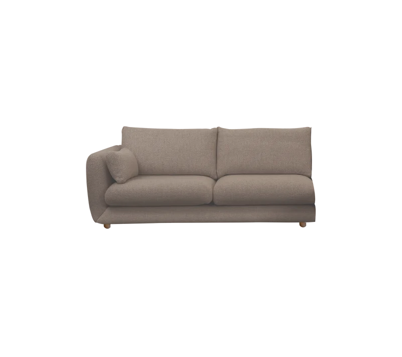 Bloom 2-seater sofa module, right with teak legs