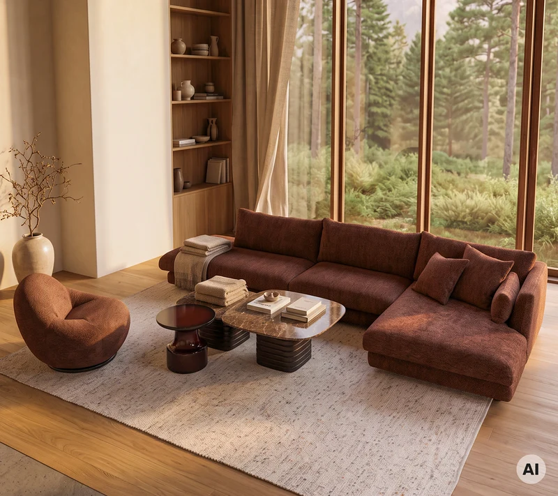 Bloom chaise longue sofa module, left with plinth