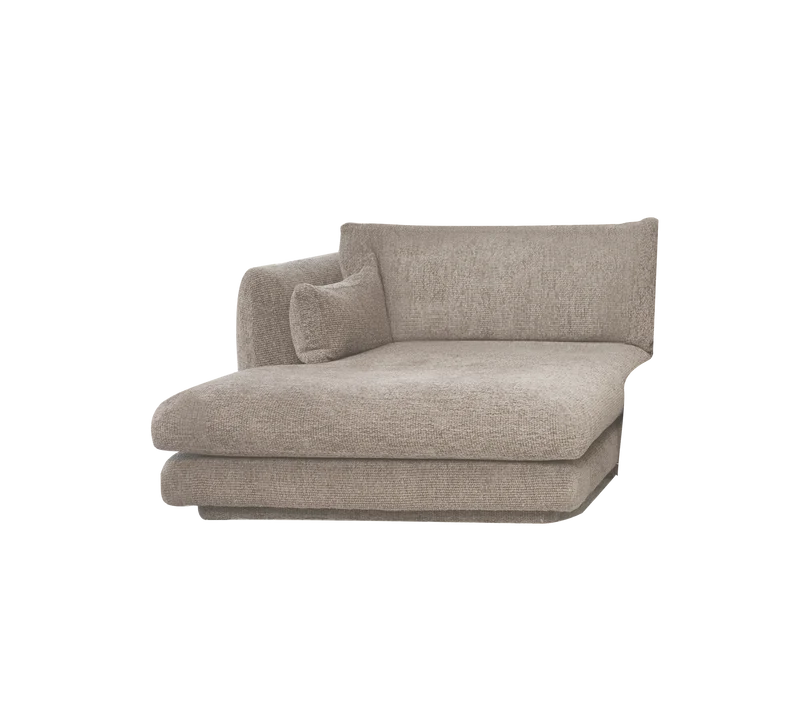 Bloom chaise longue sofa module, right with plinth