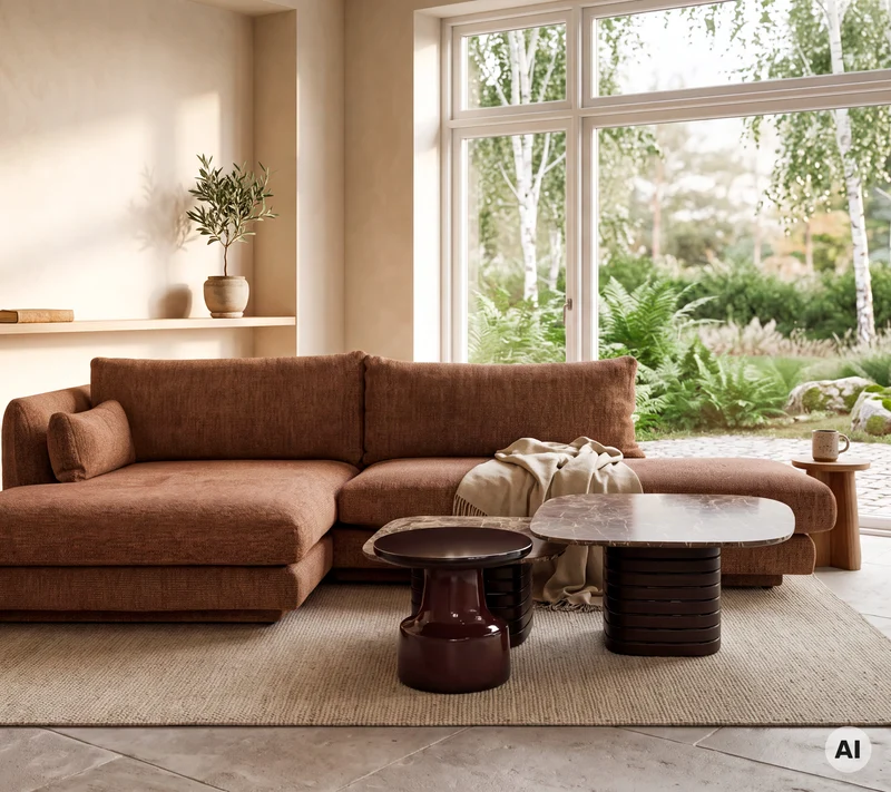 Bloom chaise longue sofa module, right with plinth