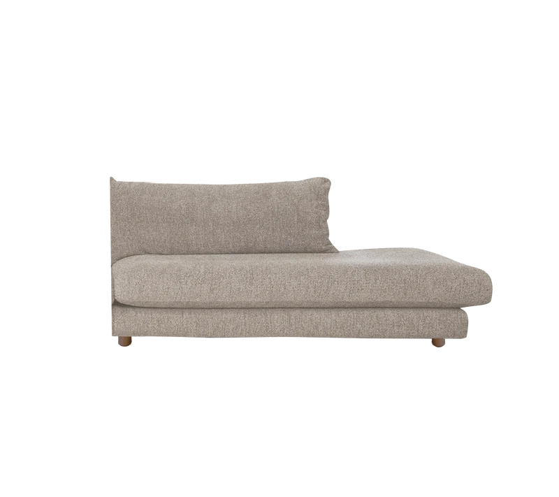 Bloom open-end sofa module, left with teak legs