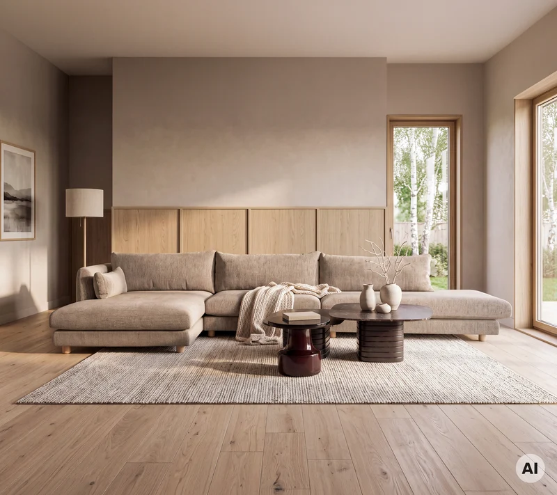 Bloom open-end sofa module, left with teak legs