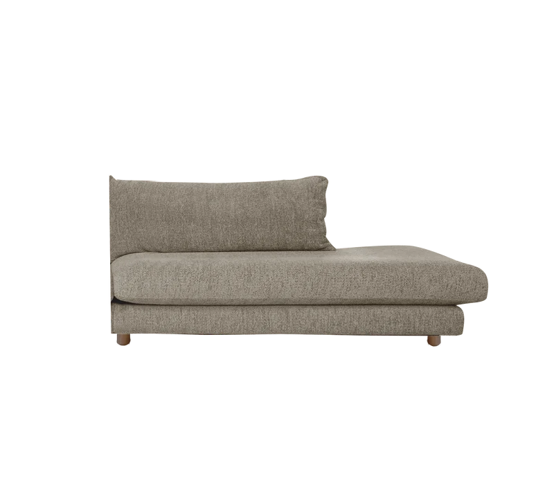 Bloom open-end sofa module, left with teak legs