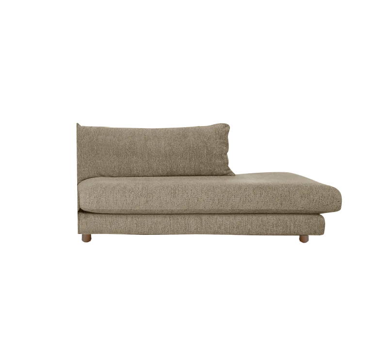 Bloom open-end sofa module, left with teak legs