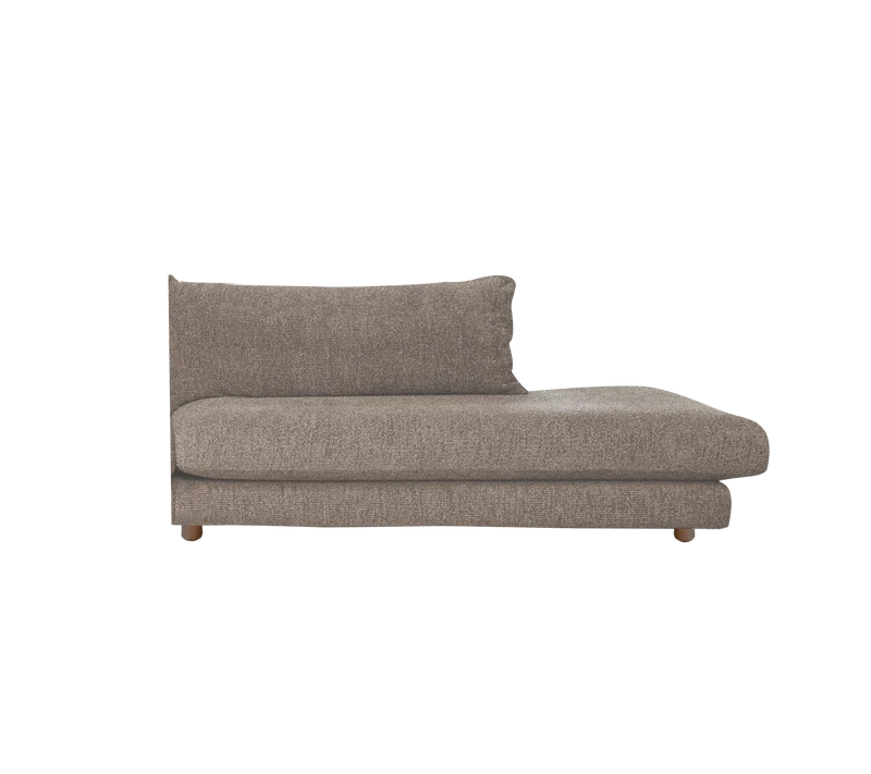 Bloom open-end sofa module, left with teak legs