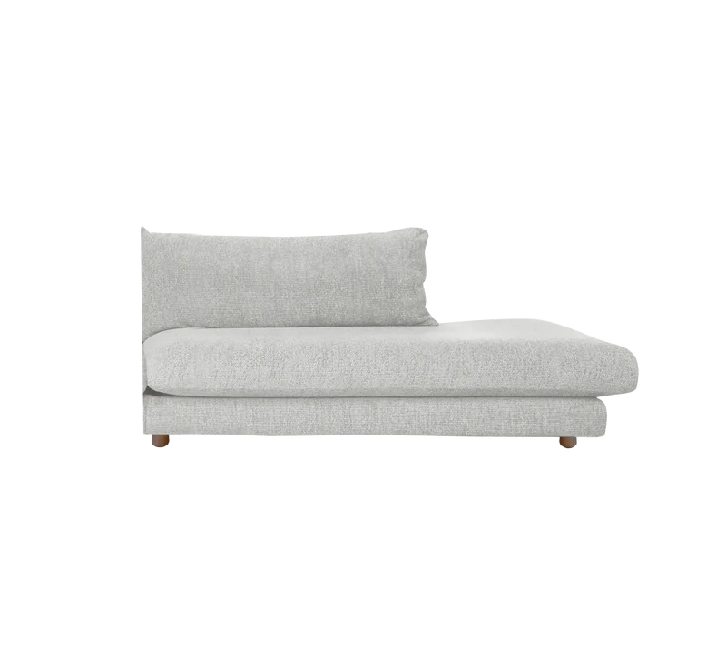 Bloom open-end sofa module, left with teak legs