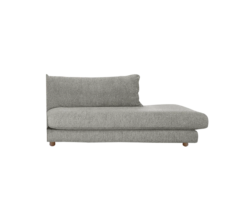 Bloom open-end sofa module, left with teak legs