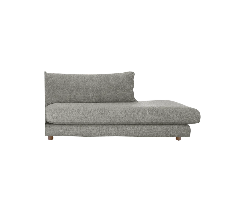 Bloom open-end sofa module, left with teak legs